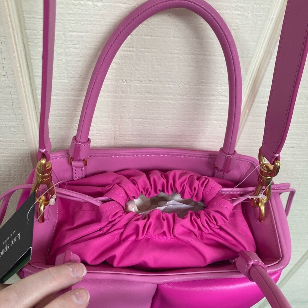 New Kate Spade Purse Boxxy Tote Vivid Snap Pink Quilted Handbag - Picture 8 of 16
